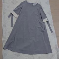 Rene グレー 半袖 Aライン ワンピース 36 - メルカリ