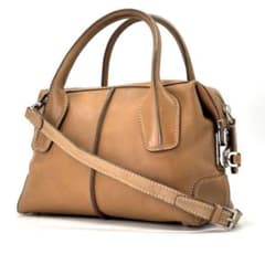 TOD'S Dスタイリング ミニボストン 2WAY ハンドバッグ オールレザー