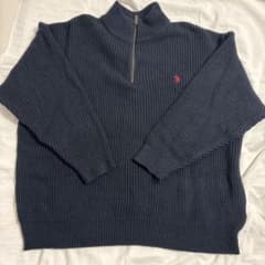 U.S. POLO ASSN. ハーフジップ ニット セーター M ネイビーのサムネイル