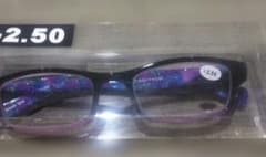 新品 シニアグラス 老眼鏡 度数+2.50 ペイズリー柄
