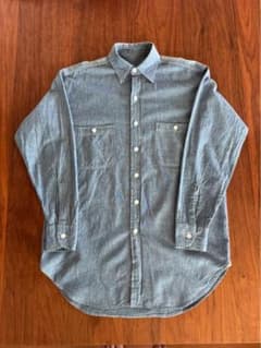タ*ル様 50s USA製 シャンブレーシャツ マチ付き ステンシル 着丈短め タ*ル様 50s USA製 シャンブレーシャツ マチ付き ステンシル 着丈短め