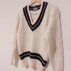 超美品 ポロbyラルフローレン チルデンニット Vネックセーター ウール