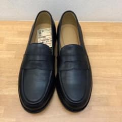 ★無印良品★レザーローファー（紳士）★２５．５ｃｍ★黒★新品★のサムネイル