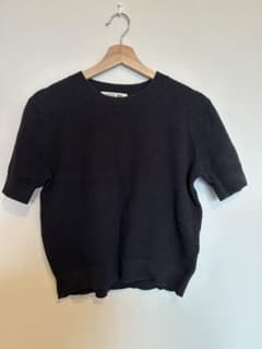 ユニクロ　UNIQLO 半袖ニット ブラック L