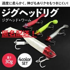 【匿名配送】【即日対応】ジグヘッド23g + ワーム7g 4カラーセットのサムネイル