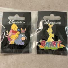 海外 ディズニーストア くまのプーさん ピンバッジ 2点 イーヨー ピグレットのサムネイル
