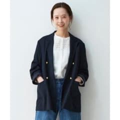 ルクールブラン　ピークドカラーダブルブレストジャケット　紺ブレ　ブレザーのサムネイル