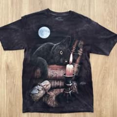 【人気】THE MOUNTAIN ザ・マウンテン 黒猫 タイダイ Tシャツ Sのサムネイル