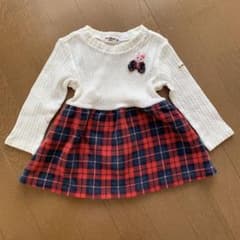 ミキハウス　ホットビスケッツ　80サイズ　ワンピースのサムネイル