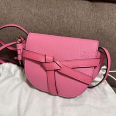 LOEWE ロエベ ゲートバッグ ミニ レザー ゴールド ピンク - メルカリ
