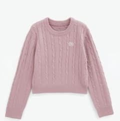 GRL ケーブル編みロゴ刺繍ニットトップスのサムネイル