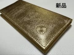 皇居限定 長財布 ゴールド 東御苑本丸売店 本革 折り財布 皇居財布 金