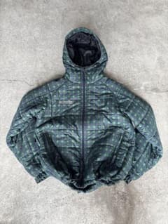 Columbia hooded puffer jacket チェック柄 - メルカリ