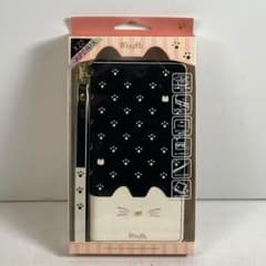 엑스페리아 XZ2 스마트폰 케이스 수첩형 고양이 귀여운 블랙×화이트 25