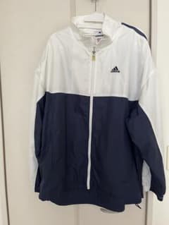 美品　アディダスadidas フルジップ　スポーツブルゾンジャケット 白/紺のサムネイル