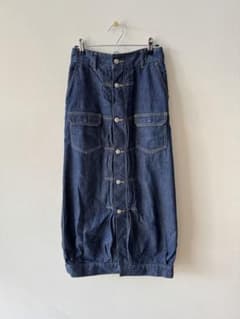 デニム ボタンフロント ロングスカートのサムネイル