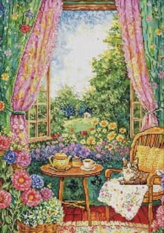 ダイヤモンドアートキット スクエア30×40cm 猫様とお茶会のサムネイル