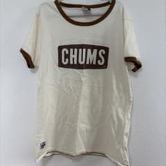 CHUMS リンガーTシャツ 半袖 ホワイト ブラウン オーガニックコットン 