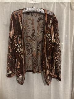 ブラウンの刺繍カーディガンのサムネイル