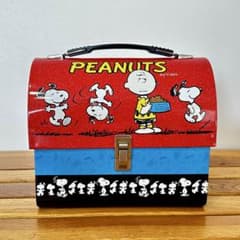 スヌーピー peanuts ランチボックス ブリキ 缶 ヴィンテージ スヌーピー☆ブリキ☆ランチボックス☆アンティーク 昭和レトロ 当時物