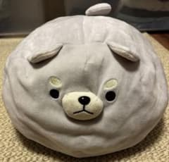 ごろねこ　だるいぬ団　アッシュ グレー犬キャラクタークッション 約30cmのサムネイル