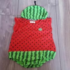 すいか　ロンパース♪帽子付きのサムネイル