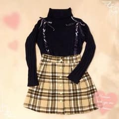 専用♡リボンケーブルプルオーバー×チェックスカートセット♡のサムネイル