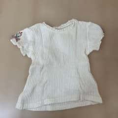 mamamaku ホワイト Tシャツ 90 チューリップ刺繍のサムネイル