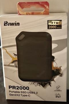 週末お値下げ新品未使用未開封‼️Biwin PR2000 4TB ポータブルSSD 週末値下Biwin Amber 外付けSSD 4TB PR2000 USB3.2 - メルカリ