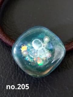 ヘアゴム　クラゲ　ひし形　ブルー×グリーン　レジン　メルカリ便のサムネイル
