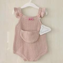 ♡新品♡mamaraku(70cm)ニットサロペットロンパースのサムネイル