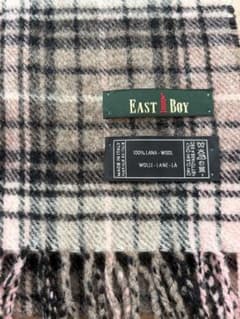 East Boy 100%ウール マフラー ピンク系チェックのサムネイル