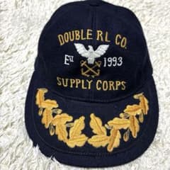 RRL ダブルアールエル ウールキャップ ミリタリー 刺繍 濃紺 ネイビー 希少 RRL ダブルアールエル ウールキャップ ミリタリー 刺繍 濃紺 ネイビー