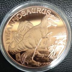 レア品 恐竜 銅貨 ラウンド 1オンス 純銅 恐竜 ティラノザウルス銅貨 1オンス カプセル付き - メルカリ