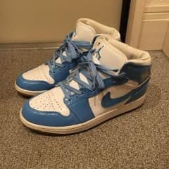 NIKE AIR JORDAN 1 白×水色 エナメル 27.5cmのサムネイル
