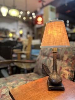 Pottery Barn Antique Leaf Design Table Lamp