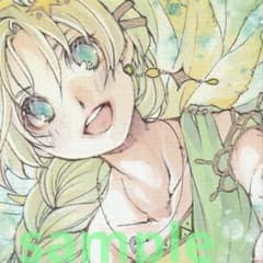 メ*)様 手描きイラスト　小色紙　オリジナル　創作少年 天使　原画　コピック　アのサムネイル