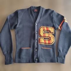 Kandel Vネックカーディガン 黒 オレンジ