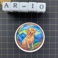 방수 스티커 골든 리트리버 스테인드 글라스 풍 개 AR-10