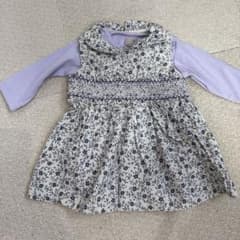 Petit main 80サイズ 薄紫ボディと花柄ドレスセットのサムネイル