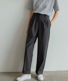 chuclla  ロングパンツ ハイウエスト 裾ダブル 2タック スラックスのサムネイル