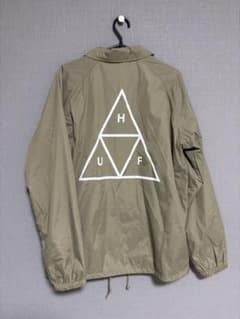 HUF コーチジャケット S カーキ 新品タグ付き バックロゴ ストリート 
