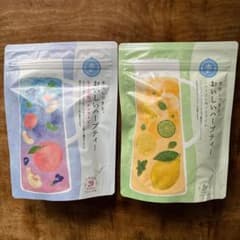 水出しできる。おいしいハーブティーもも青色バタフライピー、ミント20TB入×2袋のサムネイル
