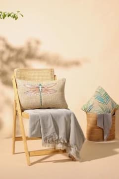 トンボ刺繍クッション ランバーピロー2枚セット 長方形 新品 - メルカリ