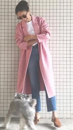 ZARAピンク ロングコート チェスターコートのサムネイル