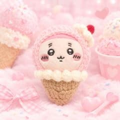ハンドメイド ぬいぐるみ用 被り物 アイスクリーム ソフトクリームのサムネイル