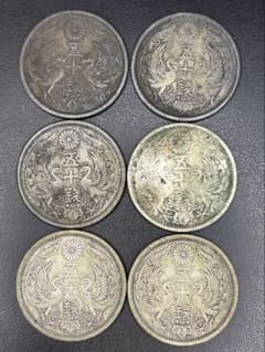 小型50銭銀貨 / 鳳凰50銭銀貨 / 小丸 S3年 6枚まとめ - メルカリ