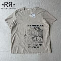 未使用品】RRL ダブルアールエル ロゴ 英文字 ベージュ Tシャツ XXL 