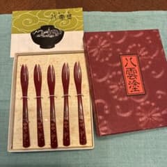 八雲塗梅の花模様のフォーク5本セットのサムネイル