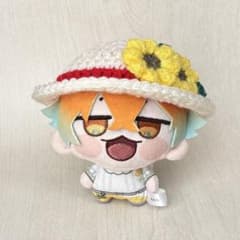 にじまるっと　帽子　ひまわり　麦わら帽子風　ニット帽　赤のサムネイル